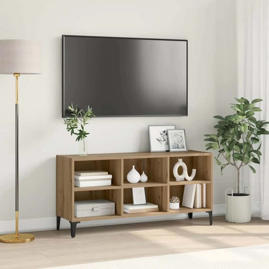vidaXL Ντουλάπι TV Καφέ 69.5 x 30 x 50 εκ. Επεξεργασμένο ξύλο