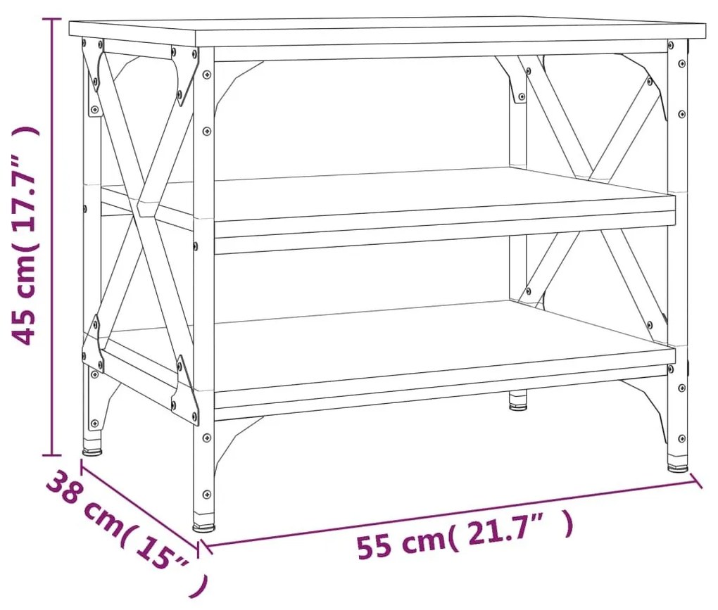 Βοηθητικό Τραπέζι Sonoma Δρυς 55x38x45 εκ. Επεξεργασμένο Ξύλο - Καφέ