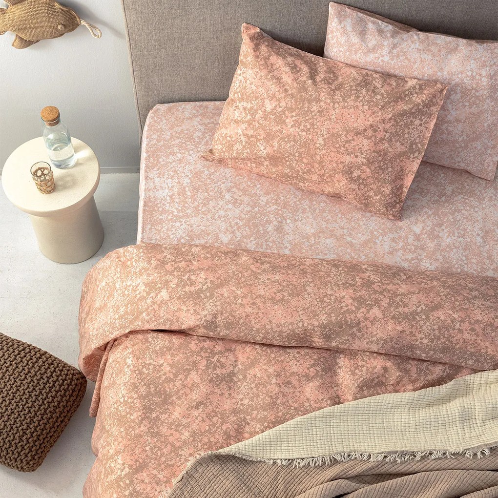 Σεντόνια Υπέρδιπλα (Σετ) Palamaiki Fashion FL6268 Σομόν ΜΕ ΛΑΣΤΙΧΟ 170x200+30