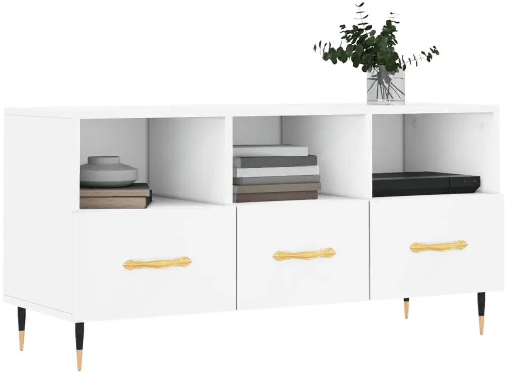 vidaXL Έπιπλο Τηλεόρασης Λευκό 102 x 36 x 50 εκ. από Επεξεργ. Ξύλο