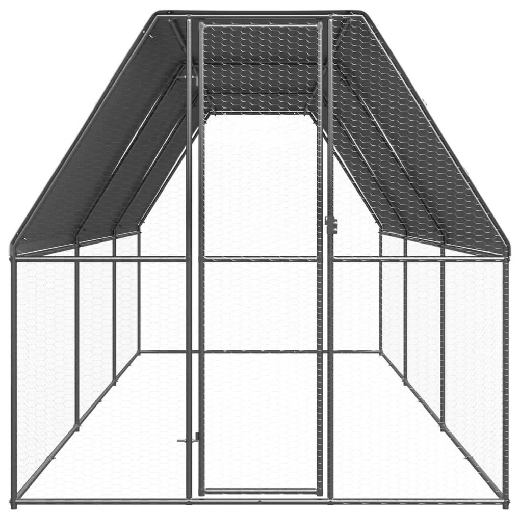vidaXL Κοτέτσι - Κλουβί Εξωτ. Χώρου 2x6x2 μ. από Γαλβανισμένο Χάλυβα