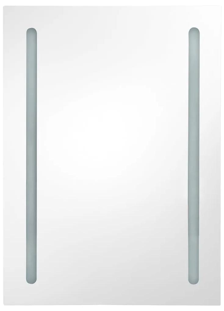 vidaXL Καθρέφτης Μπάνιου με Ντουλάπι & LED Λαμπερό Γκρι 50x13x70 εκ.