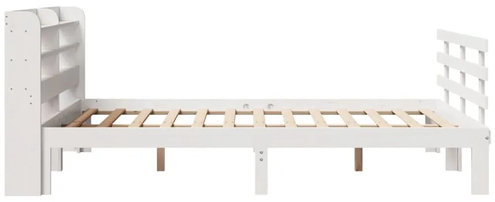 vidaXL Πλαίσιο Κρεβατιού Κεφαλάρι Λευκό 150x200εκ Μασίφ Πεύκο