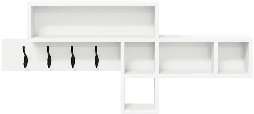 vidaXL Τοίχου Κρεμάστρα Λευκό 100 x 12 x 43.5 εκ Επεξεργασμένο ξύλο