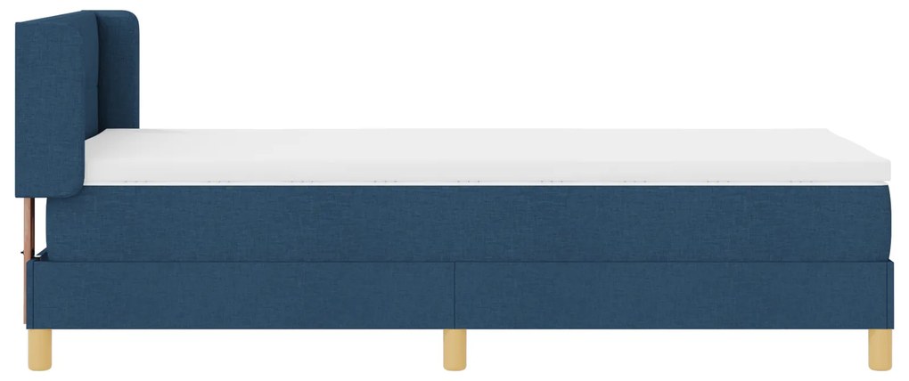 vidaXL Κρεβάτι Box Spring με Στρώμα σε Μπλε, 90 x 190 εκ., Ύφασμα
