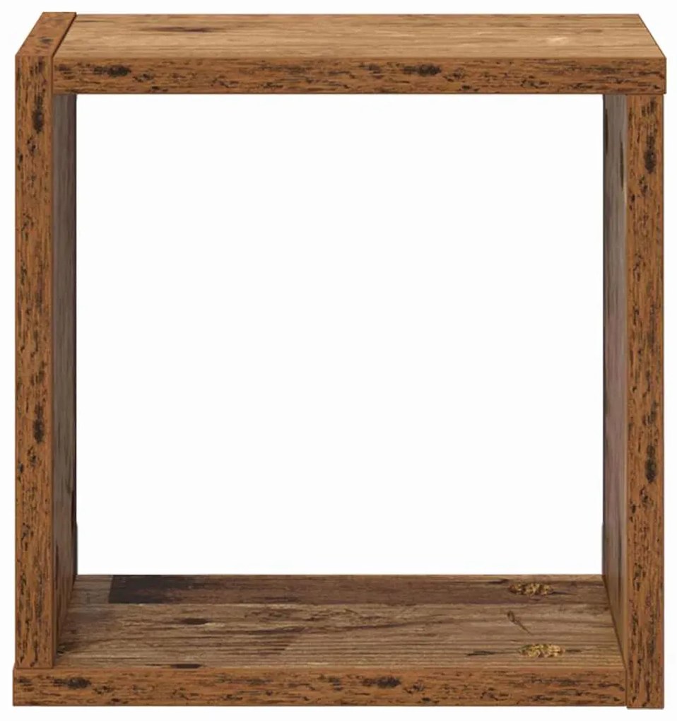 vidaXL Ράφια Τοίχου με ράφι 4 pcs Παλαιό ξύλο 26 x 15 x 26 cm