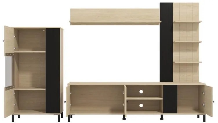 Σύνθετο σαλονιού CAMARGUE Artisan Port Oak - Black Oak 263x40x167 εκ. 263x40x167 εκ.