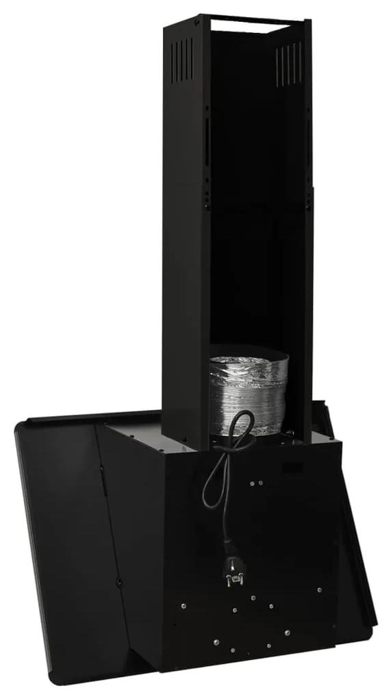 Απορροφητήρας Τοίχου Μαύρος 60 εκ. Αν. Ατσάλι &amp; Ψημένο Γυαλί - Μαύρο