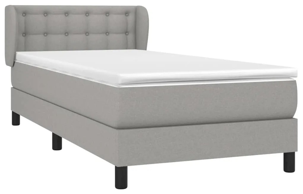 ΚΡΕΒΑΤΙ BOXSPRING ΜΕ ΣΤΡΩΜΑ ΑΝΟΙΧΤΟ ΓΚΡΙ 100X200 ΕΚ. ΥΦΑΣΜΑΤΙΝΟ 3126541