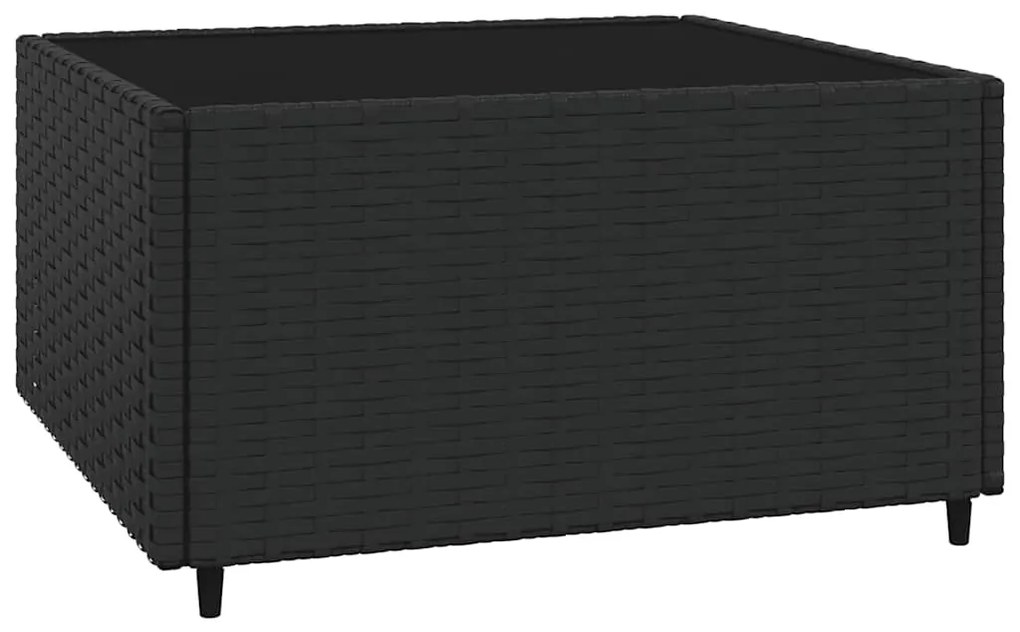 vidaXL Σαλόνι Κήπου Σετ 4 Τεμαχίων Μαύρο Συνθετικό Ρατάν με Μαξιλάρια