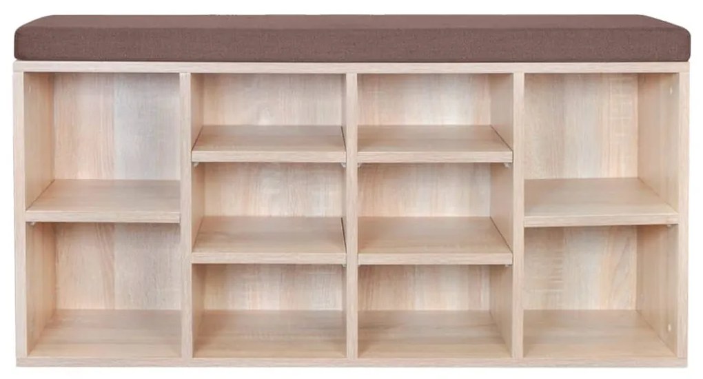 Πάγκος Αποθήκευσης Παπουτσιών με 10 Τμήματα Χρώμα Δρυς