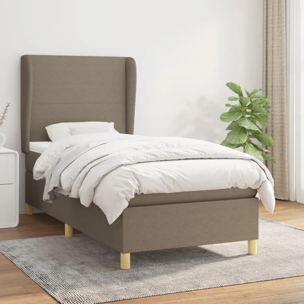 ΚΡΕΒΑΤΙ BOXSPRING ΜΕ ΣΤΡΩΜΑ TAUPE 90X190 ΕΚ.ΥΦΑΣΜΑΤΙΝΟ 3128329