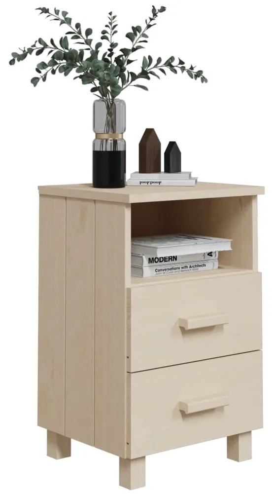 vidaXL Κομοδίνα HAMAR 2 Τεμ. Μελί 40 x 35 x 62 εκ. Μασίφ Ξύλο Πεύκου
