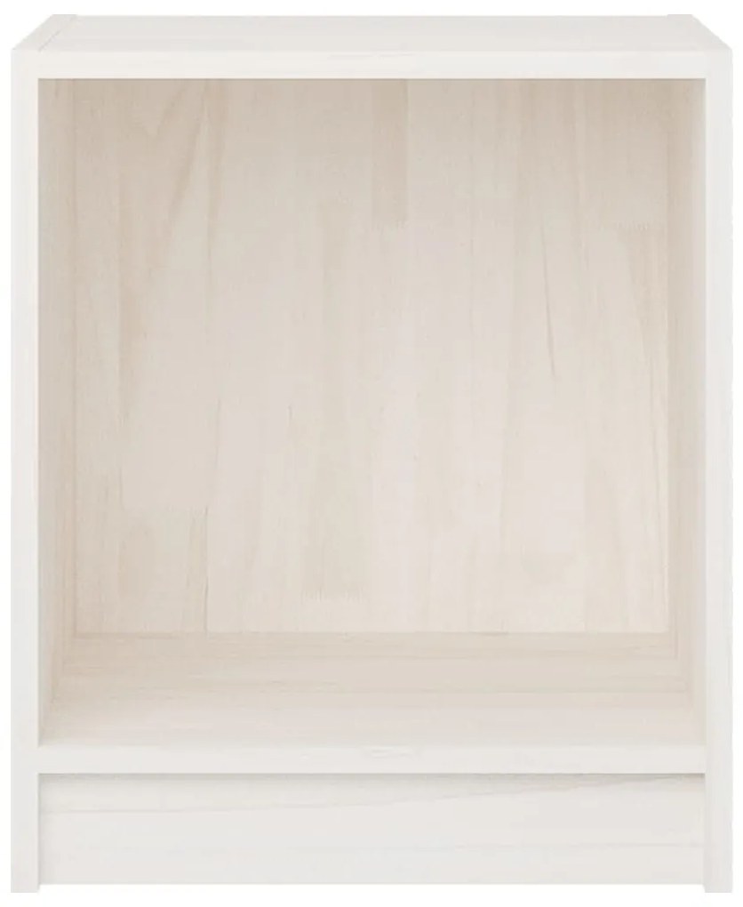 Κομοδίνα 2 τεμ Λευκά 35,5 x 33,5 x 41,5εκ από Μασίφ Ξύλο Πεύκου - Λευκό