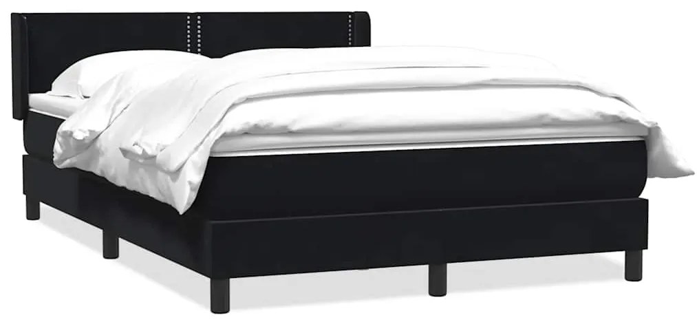 vidaXL Κρεβάτι Boxspring με Στρώμα Μαύρο 160x210 εκ. Βελούδινο