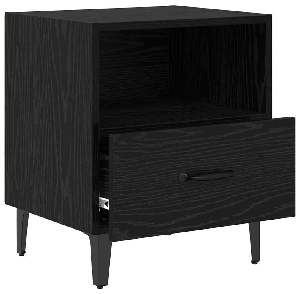 vidaXL Κομοδίνο 2 pcs Μαύρη δρυς 40 x 35 x 47.5 εκ Επεξεργασμένο ξύλο