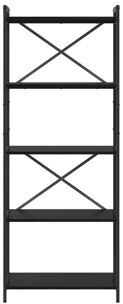vidaXL Βιβλιοθήκη Μαύρη δρυς 60 x 30 x 153 εκ Επεξεργασμένο ξύλο