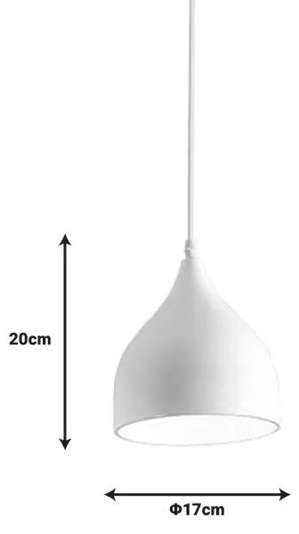 Φωτιστικό οροφής Perce λευκό μέταλλο Φ17x20εκ 17x17x20 εκ.