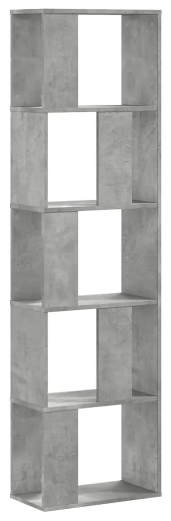 Βιβλιοθήκη 5 Επιπέδων Γκρι Σκυροδέματος 45 x 23,5 x 162,5 εκ. - Γκρι