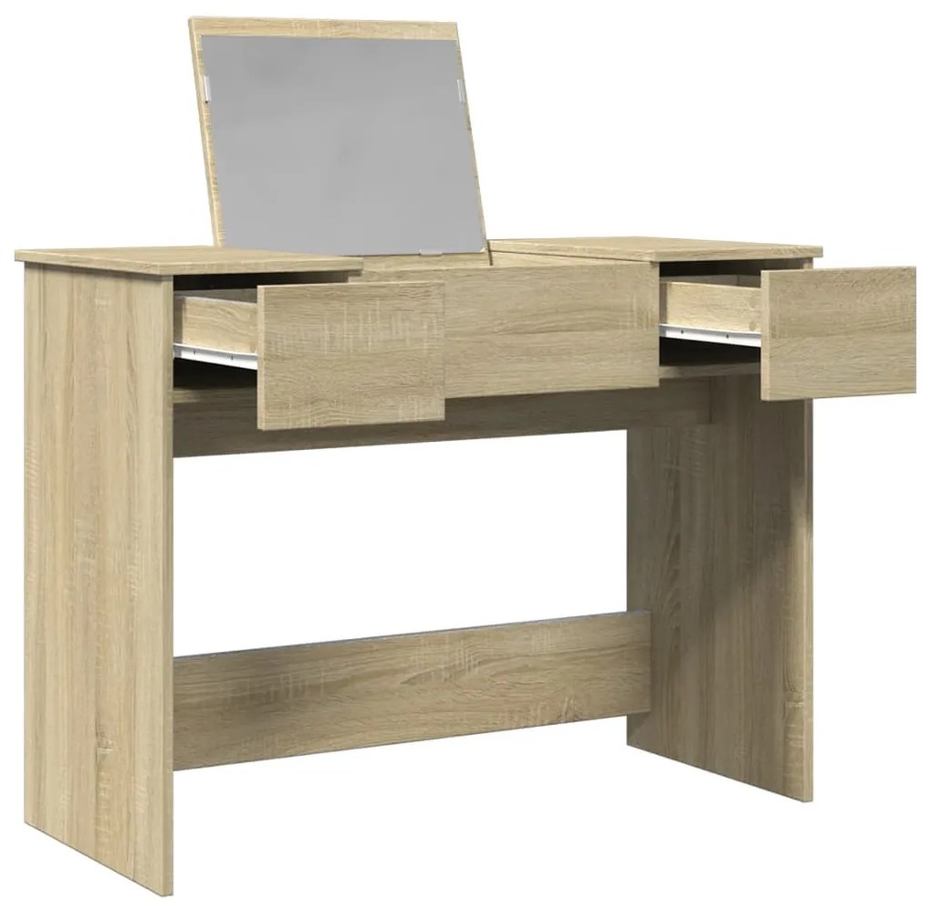 vidaXL Μπουντουάρ με Καθρέφτη Sonoma Δρυς 100x45x76 εκ.