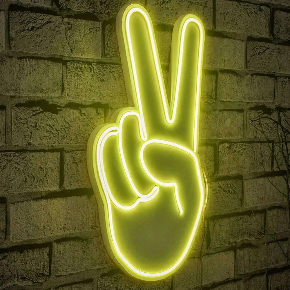 Διακοσμητικό Φωτιστικό Τοίχου Victory Sign 395NGR1765 29x2x44cm Led 22,6W Yellow Wallity