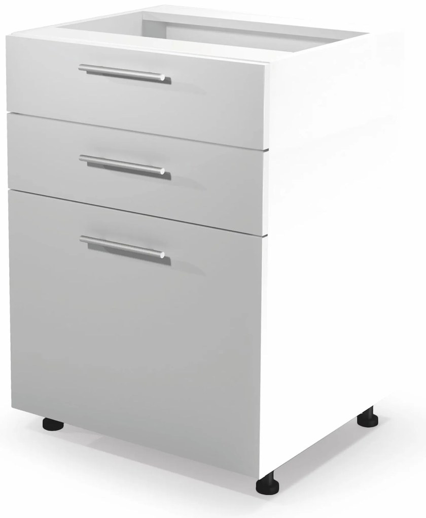 VENTO DS3-60/82 lower cabinet with drawers, color: white/white DIOMMI V-UA-VENTO-D3S_H-60/82-BIAŁY