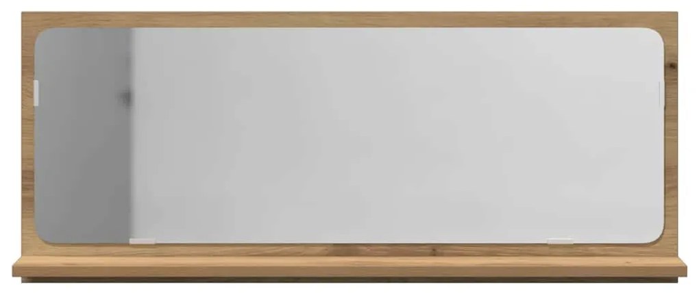 vidaXL Ράφι Καθρέφτη με ράφι Χειροποίητη δρυς 90 x 10.5 x 37 cm