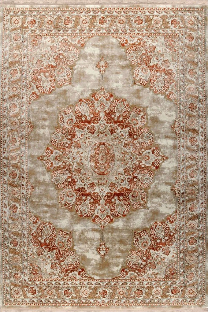 Σετ Χαλιά Κρεβατοκάμαρας 3Τμχ. Serenity 20617-721 Beige-Rust Merinos ΣΕΤ (2 67x150 & 67x230) Heatset - Polyester