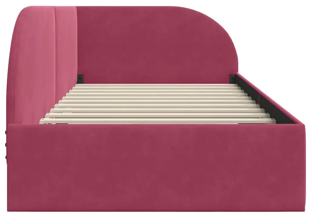 vidaXL Κρεβάτι Γωνίας με κεφαλάρι Μπορντό 90 x 200 cm Βελούδο