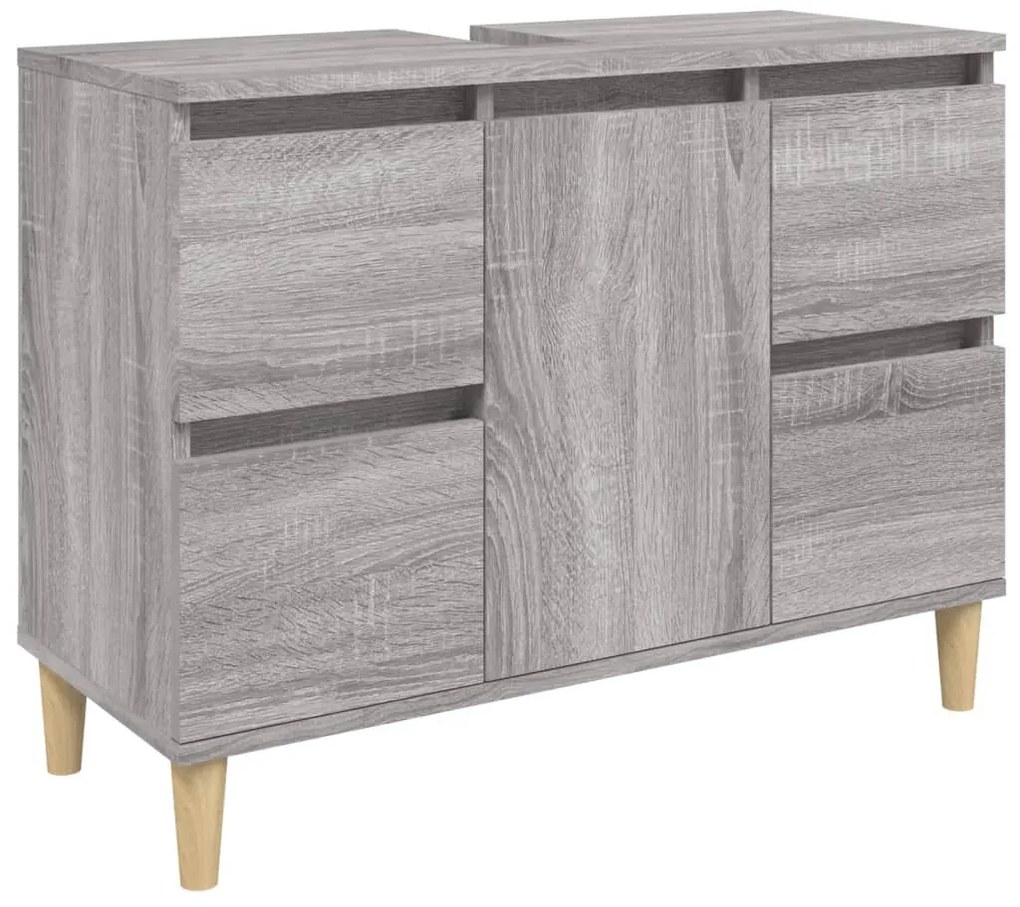 vidaXL Ντουλάπι Νιπτήρα Γκρι Sonoma 80 x 33 x 60εκ. Επεξεργασμένο Ξύλο
