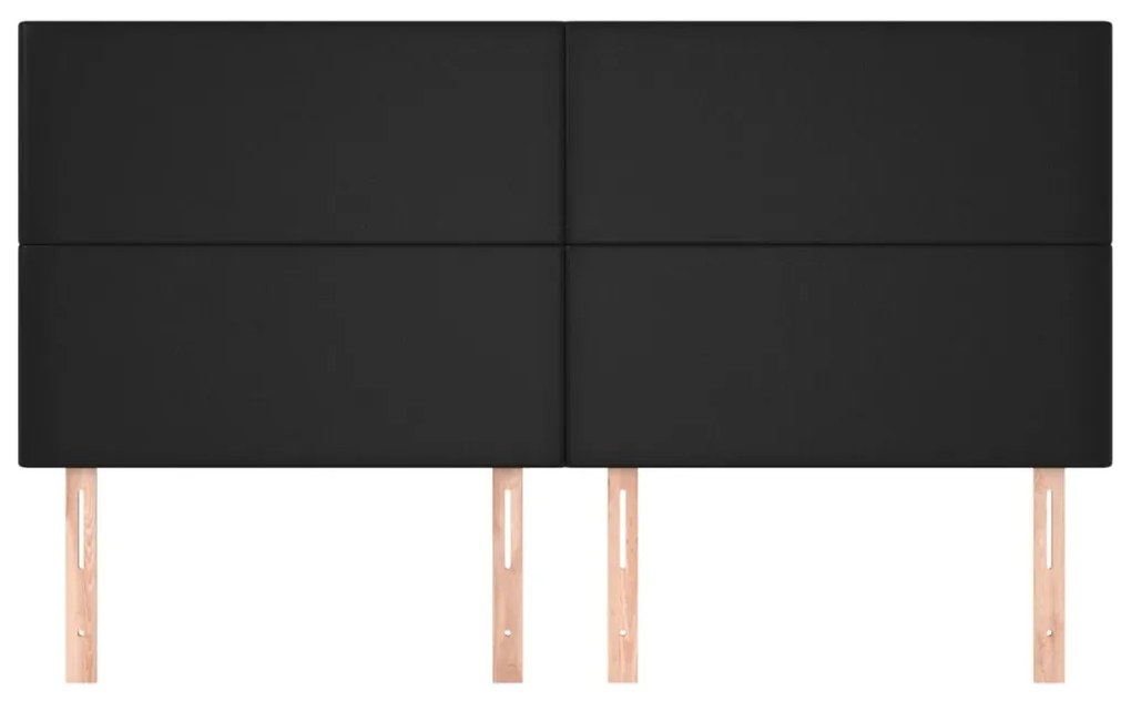 vidaXL Κεφαλάρια Κρεβατιού 4 τεμ. Μαύρο 90x5x78/88 εκ. Συνθετικό Δέρμα