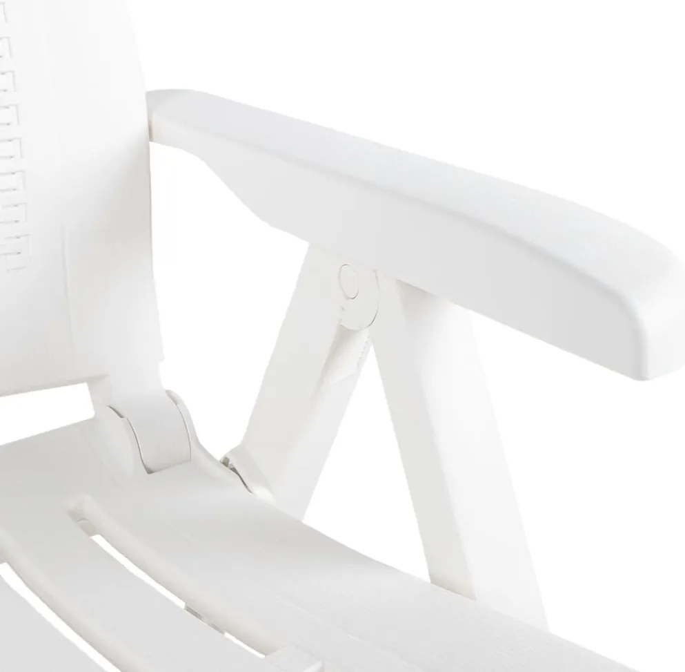 vidaXL Καρέκλες Κήπου Ανακλινόμενες 2 τεμ. Λευκές Πλαστικές