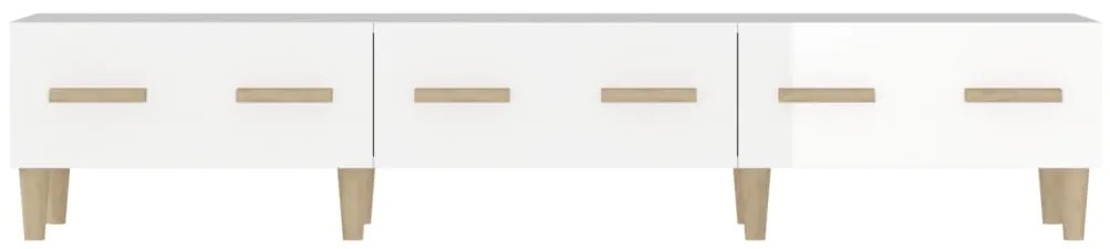 vidaXL Έπιπλο Τηλεόρασης Γυαλ. Λευκό150x34,5x30εκ.Επεξεργασμένο Ξύλο