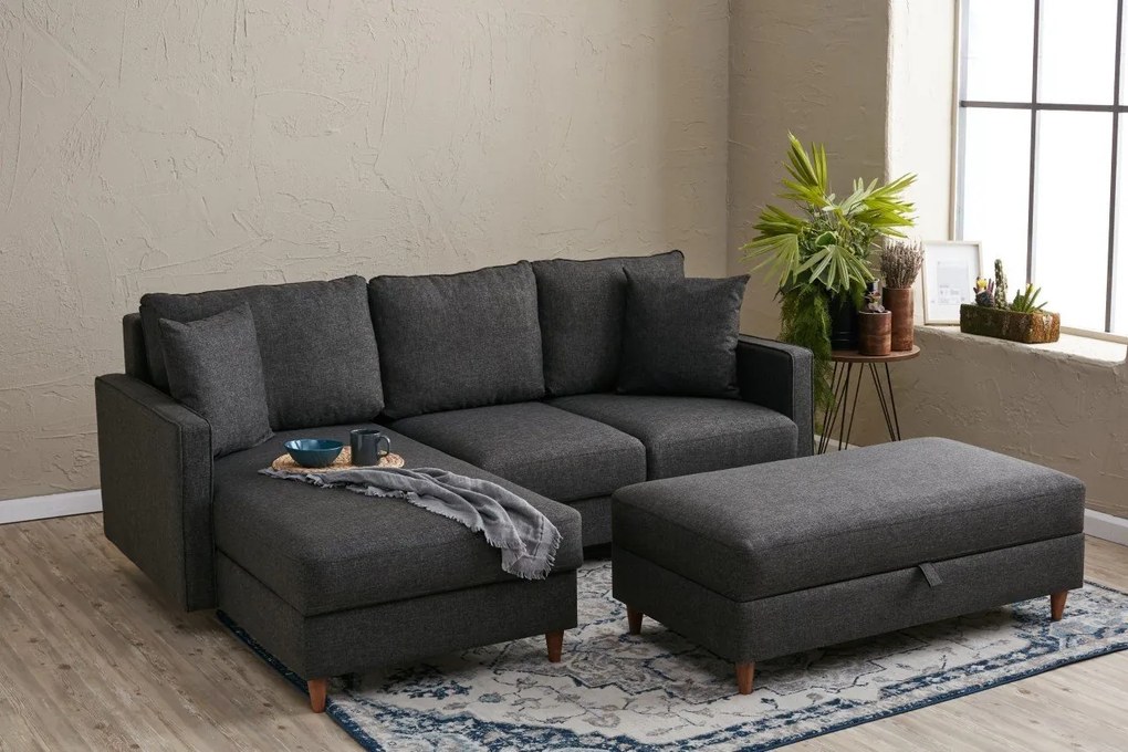 Corner Sofa Eva Left - Anthracite Anthracite