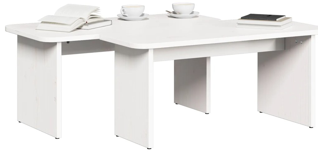 vidaXL Τραπεζάκι σαλονιού 2 pcs Λευκό 100 x 69 x 35.5 εκ
