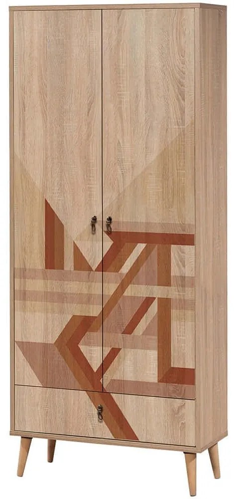 Ντουλάπα Δίφυλλη City Gardrop Flow 863SPH4252 80x45x190cm Multi Δίφυλλη