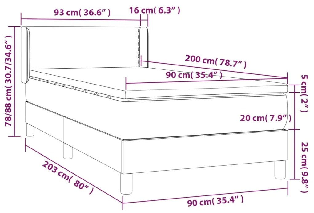 ΚΡΕΒΑΤΙ BOXSPRING ΜΕ ΣΤΡΩΜΑ ΚΑΠΟΥΤΣΙΝΟ 90X200ΕΚ.ΑΠΟ ΣΥΝΘ. ΔΕΡΜΑ 3130702