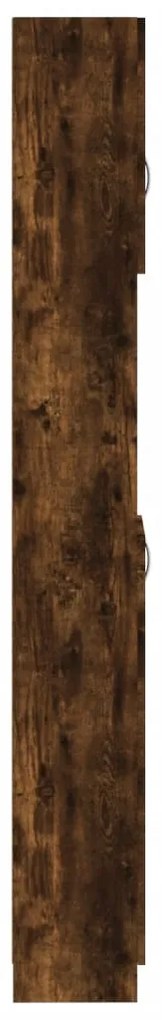 vidaXL Ντουλάπι Μπάνιου Καπνιστή Δρυς 32x25,5x190 εκ. Επεξεργ. Ξύλο