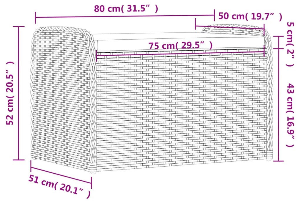 ΠΑΓΚΑΚΙ ΑΠΟΘΗΚΕΥΣΗΣ ΓΚΡΙ 80X51X52 ΕΚ. ΣΥΝΘΕΤΙΚΟ ΡΑΤΑΝ ΜΑΞΙΛΑΡΙ 365731