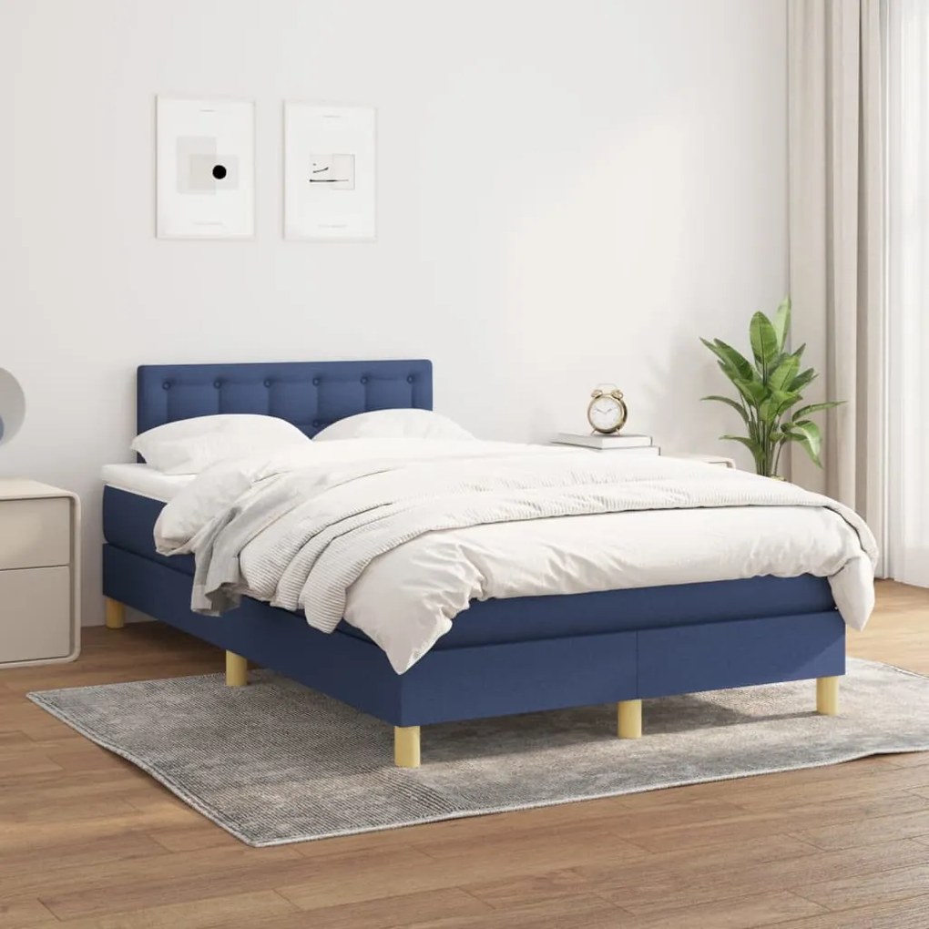 ΚΡΕΒΑΤΙ BOXSPRING ΜΕ ΣΤΡΩΜΑ ΜΠΛΕ 120X190 ΕΚ. ΥΦΑΣΜΑΤΙΝΟ 3269806