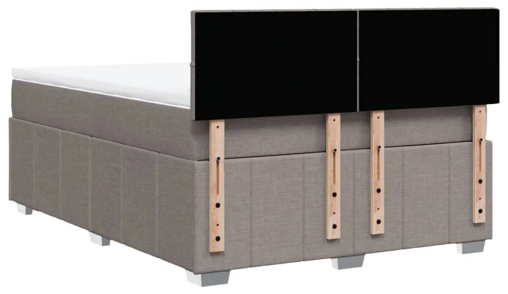 vidaXL Κρεβάτι Boxspring με Στρώμα Taupe 140x190 εκ. Υφασμάτινο