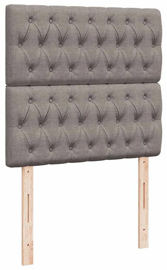 vidaXL Κρεβάτι Boxspring με Στρώμα Taupe 90x200 εκ. Υφασμάτινο