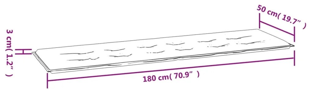 Μαξιλάρι Πάγκου Κήπου Μπεζ 180x50x3 εκ. Ύφασμα Oxford - Μπεζ