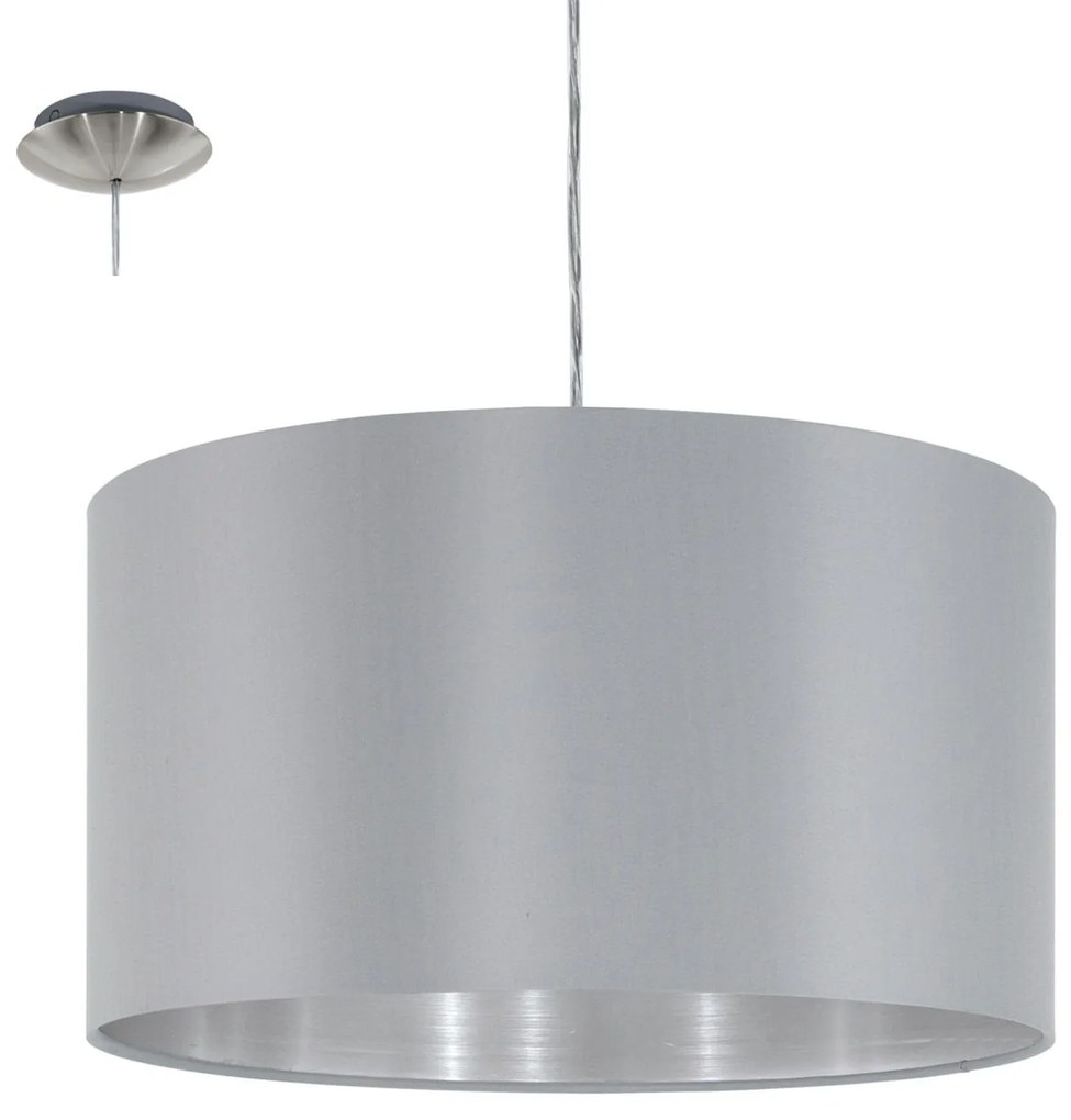 Φωτιστικό Οροφής Maserlo 31601 Grey Eglo Metal, Fabric