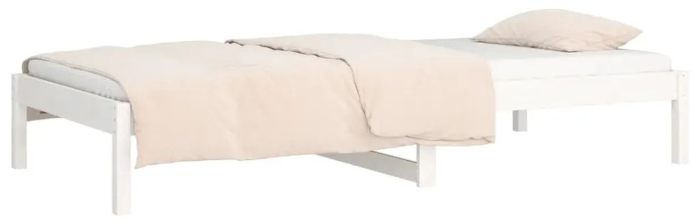 Καναπές Κρεβάτι Λευκός 90 x 200 εκ. από Μασίφ Ξύλο Πεύκου - Λευκό