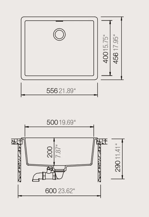 Νεροχύτης Schock Manhattan Cristalite 30060U-Leuko