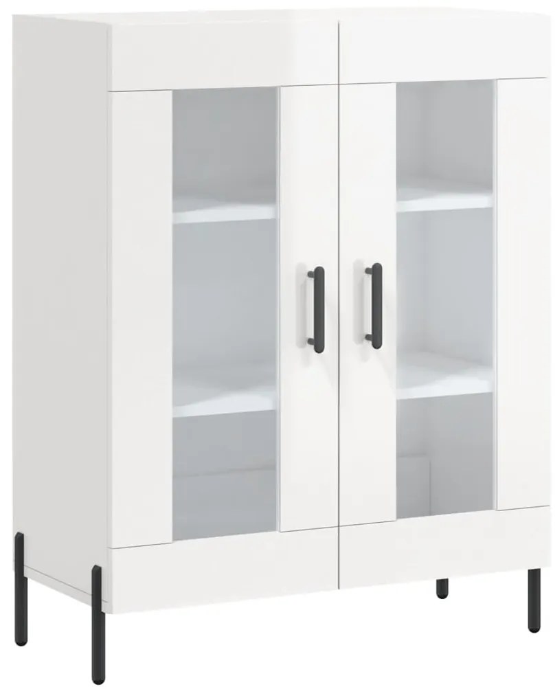 vidaXL Ντουλάπι Γυαλιστερό Λευκό 69,5x34x90 εκ. Επεξεργασμένο Ξύλο