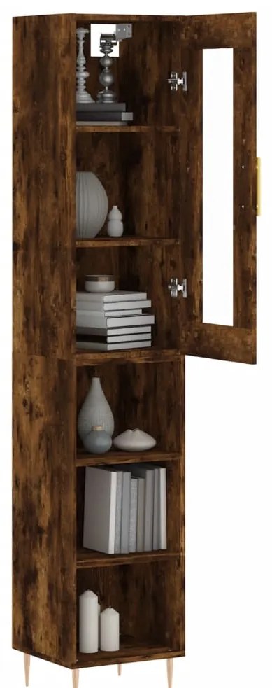 vidaXL Ντουλάπι Καπνιστή δρυς 34,5x34x180 εκ. από Επεξεργασμένο Ξύλο
