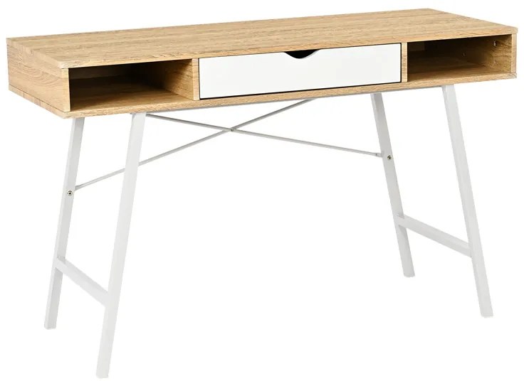 Intrahome Γραφείο εργασίας Yamin Intrahome σε oak απόχρωση με πόδι λευκό μέταλλο 120x48x76εκ | SKU: INTRAPA-486111115