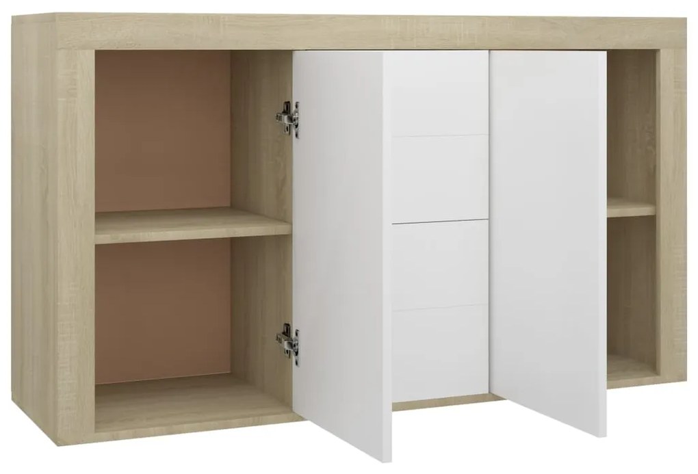 vidaXL Μπουφές Λευκό / Sonoma Δρυς 120 x 36 x 69 εκ. από Μοριοσανίδα